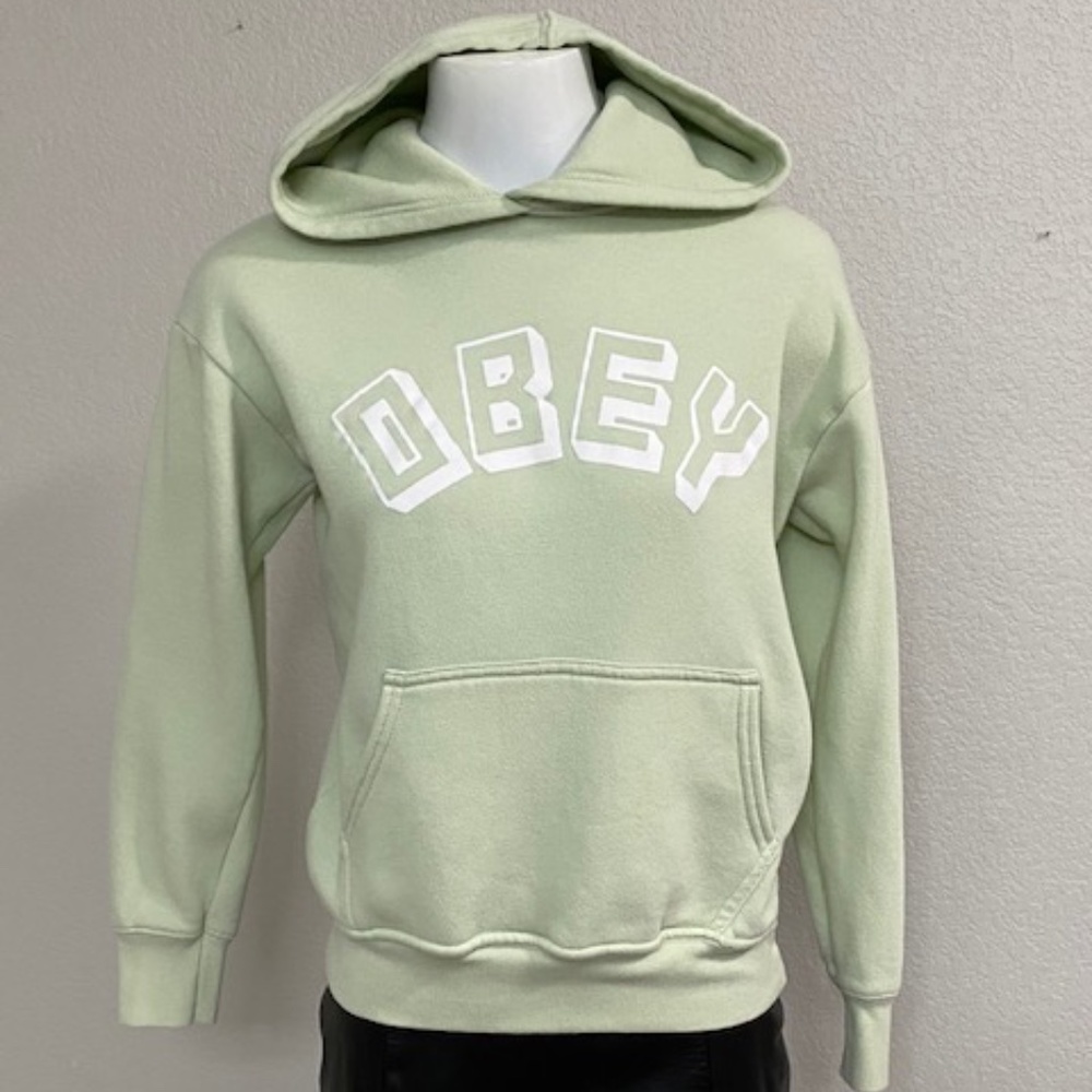 Obey Light Green Hoodie Size XS